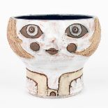 A vase in the shape of a face, made of glazed ceramics for Perignem, Unique Piece. (H:11,5cm)