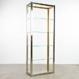 Renato Renato ZEVI (XX-XXI) a mid-century etagre made of chrome-plated metal, brass and 5 glasses.