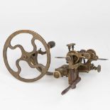 An antique 'Topping Tool' made of brass and steel, used by Watchmakers. (H:18cm)