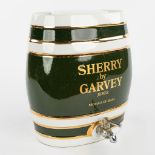 A barrel made of porcelain 'Sherry By Garvey Jerez' and made by Dexam International in Surrey, Engla