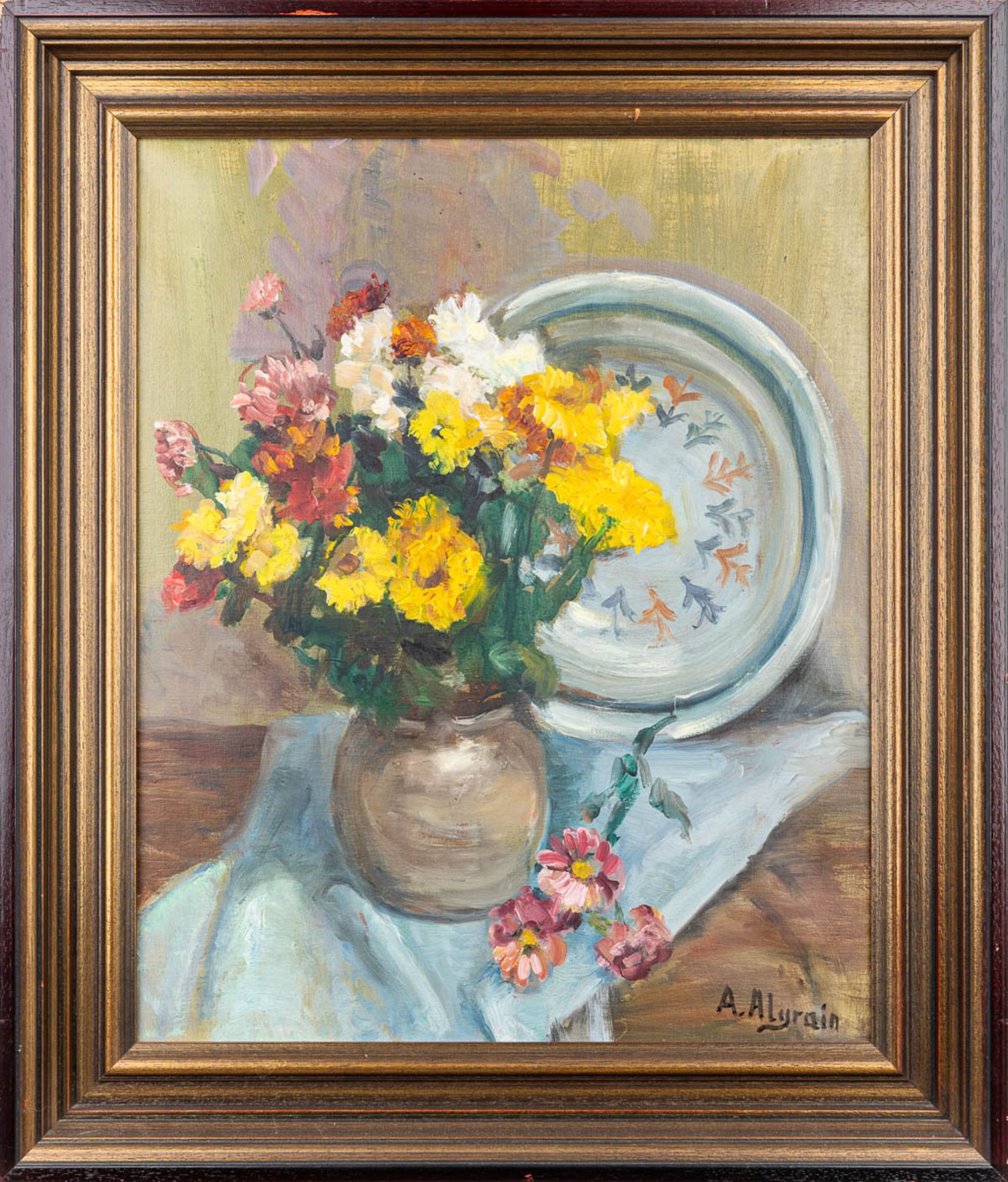 Andrée ALGRAIN (1905-1999) 'Still life' a painting, oil on canvas. (45 x 55 cm) - Image 3 of 8