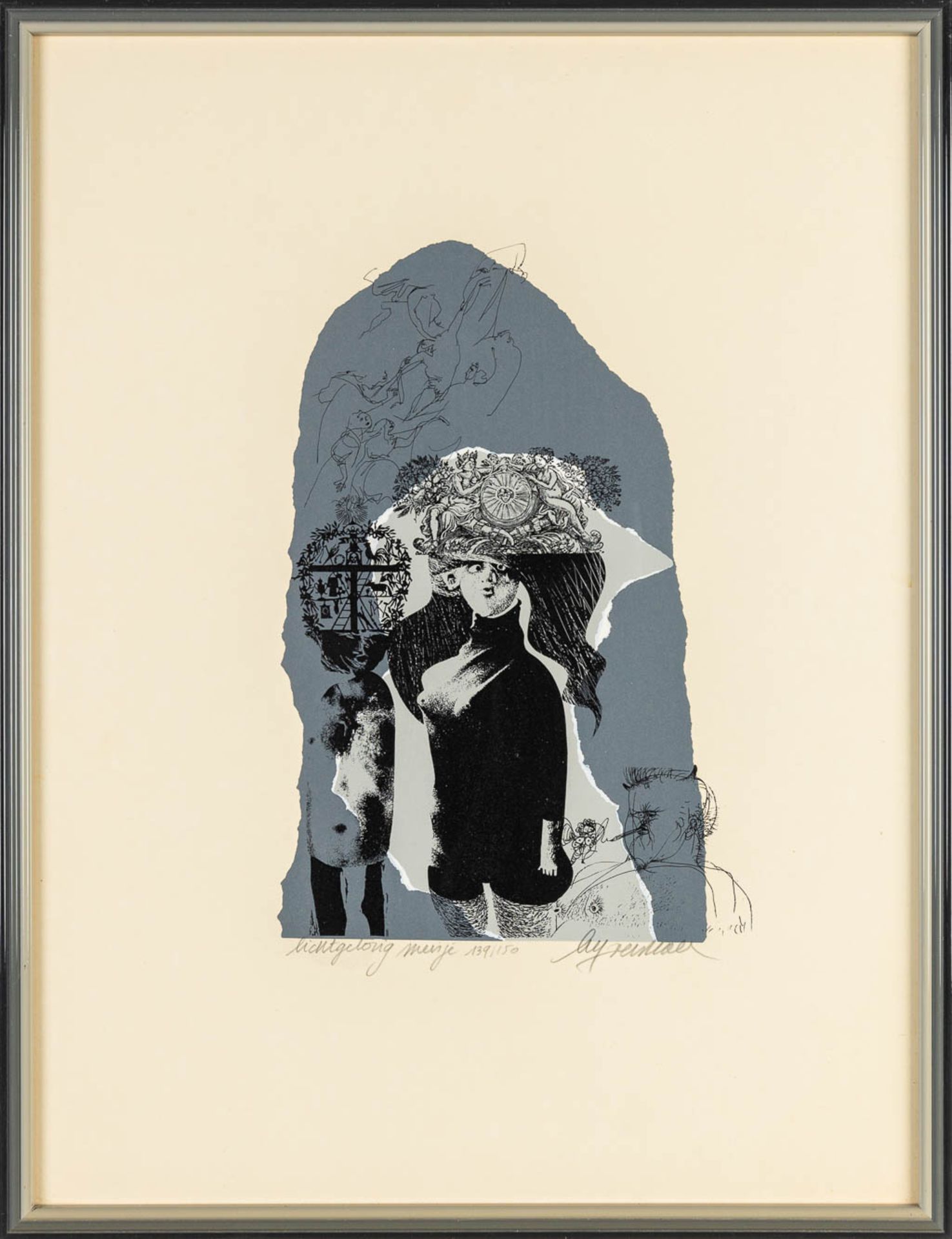 Luc VERSTRAETE (1928) 'Lichtgelovig meisje' a lithograph, 139/150. 1983. (37 x 49 cm) - Image 2 of 5