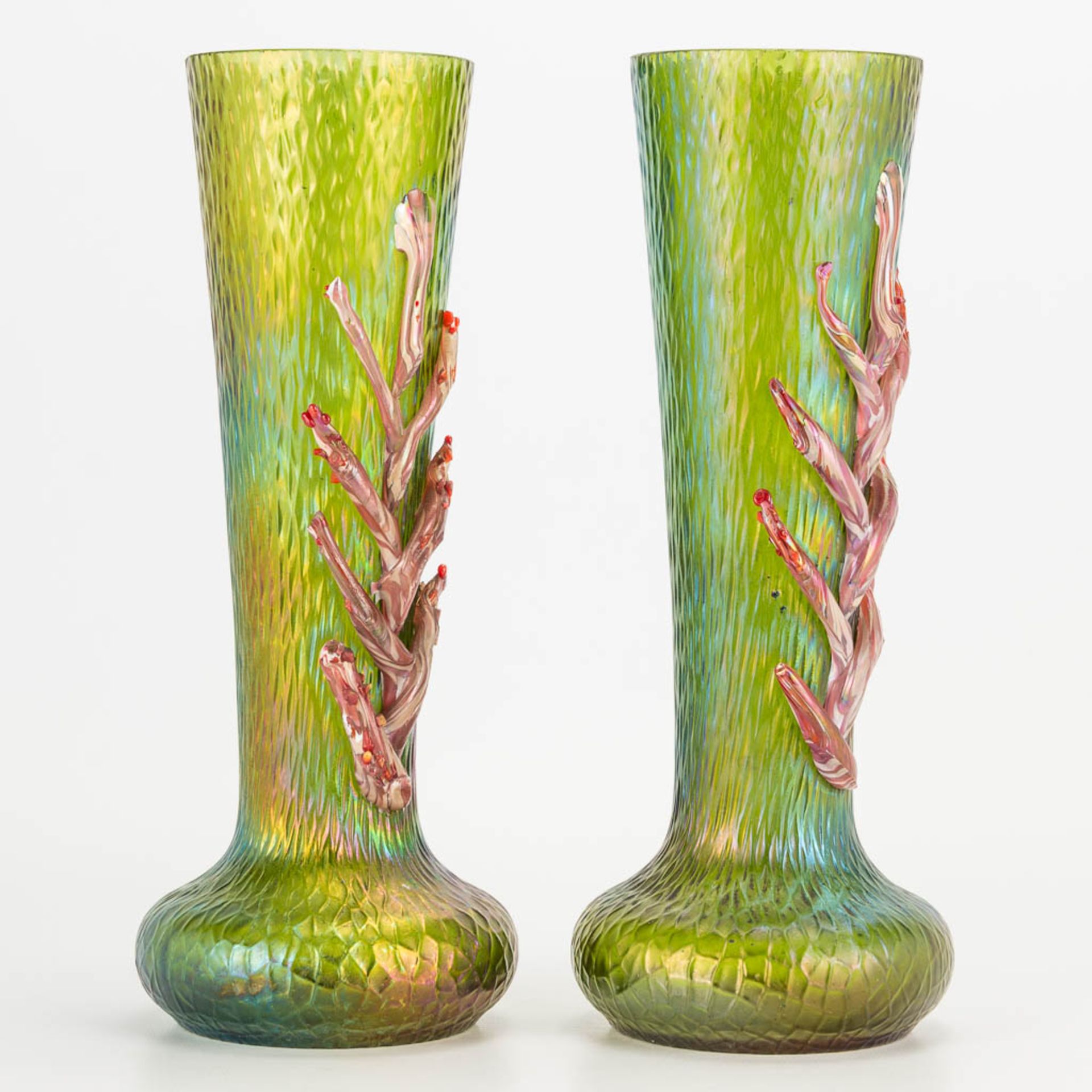 Pallme Kšnig a pair of p‰te de verre vases in art nouveau style. (H:27cm) - Image 16 of 17