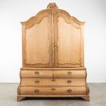 A stripped Dutch cabinet made of oak, 18th century. (H:245cm)