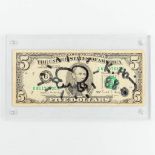 Keith HARING (1958-1990) Signed Five dollar bill (1988). (15,5 x 6,6 cm)