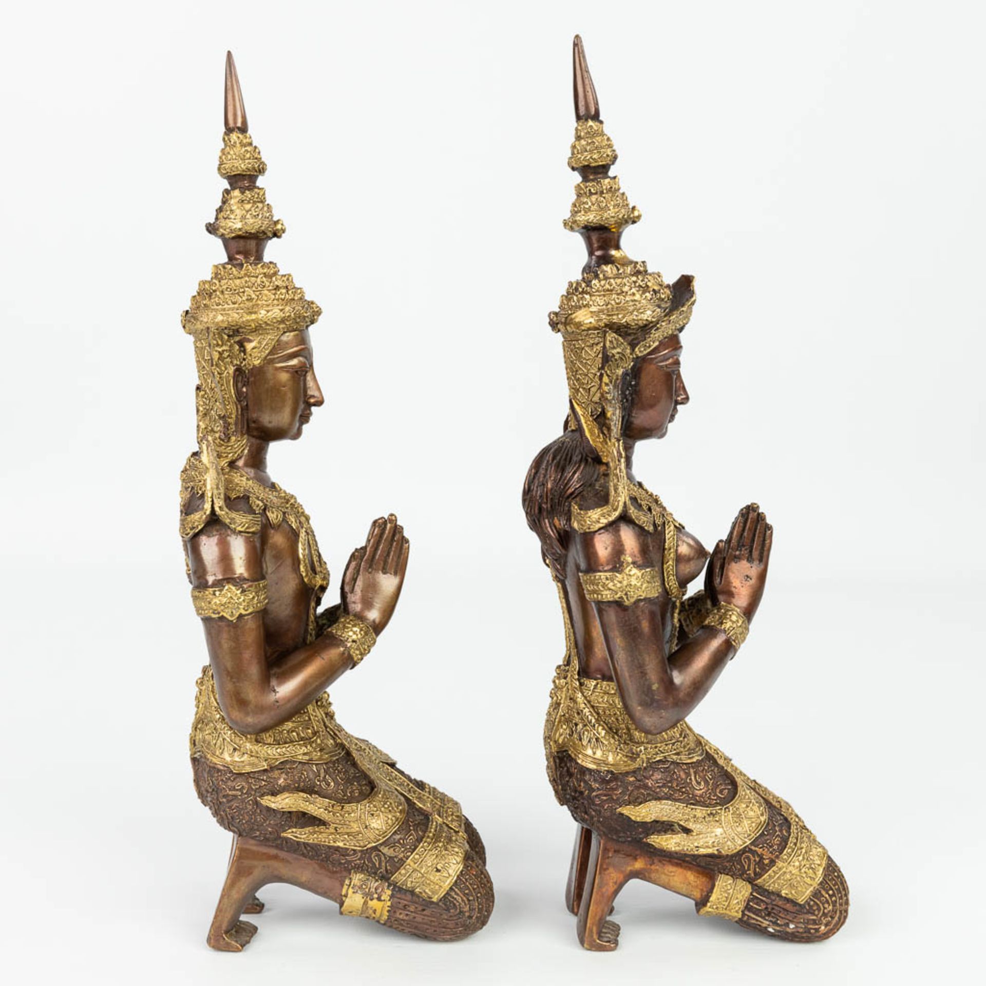 A pair of Thai buddha's made of bronze. (H:33,5cm) - Bild 11 aus 14