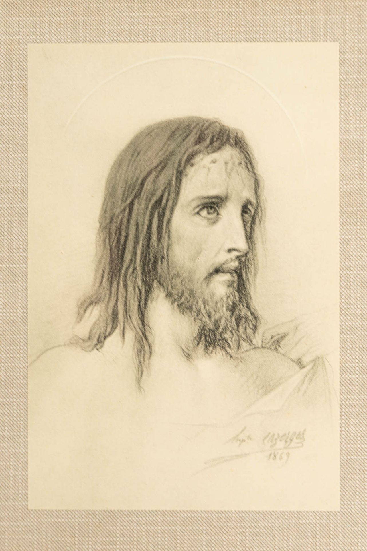 Hippolyte LAZERGES (1817-1887) a 14 piece station of the cross, 'The Face of Christ, 1869'. (H:21cm) - Image 17 of 20