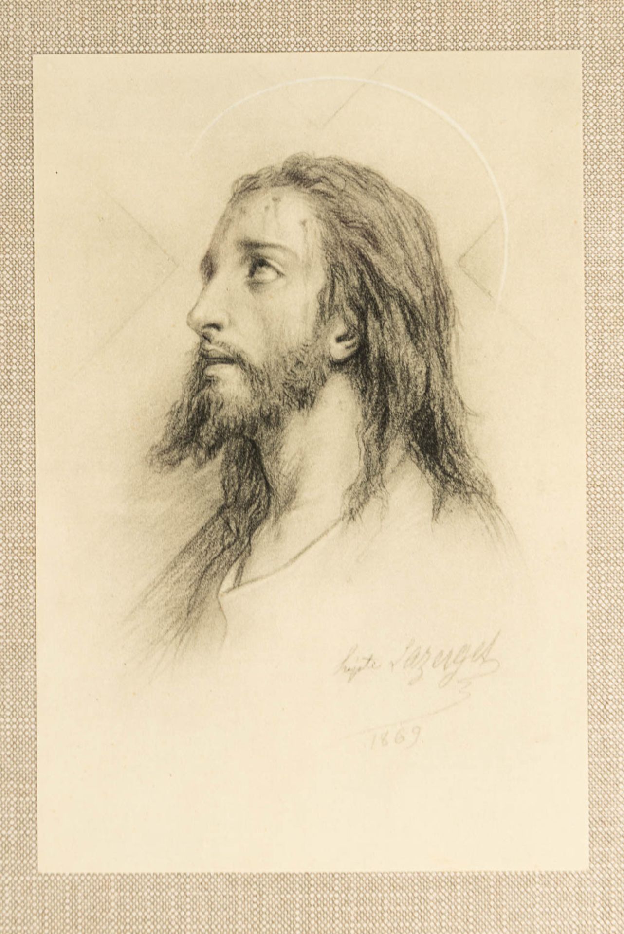 Hippolyte LAZERGES (1817-1887) a 14 piece station of the cross, 'The Face of Christ, 1869'. (H:21cm) - Image 10 of 20