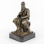 C.A. MASIER (act.1847-1932) 'Moses' a bronze statue after Michelangelo (H:29cm)