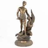 Charles PERRON (1880-1969) 'La DŽfense duÊdrapeau' a large statue made of spelter. (H:76cm)