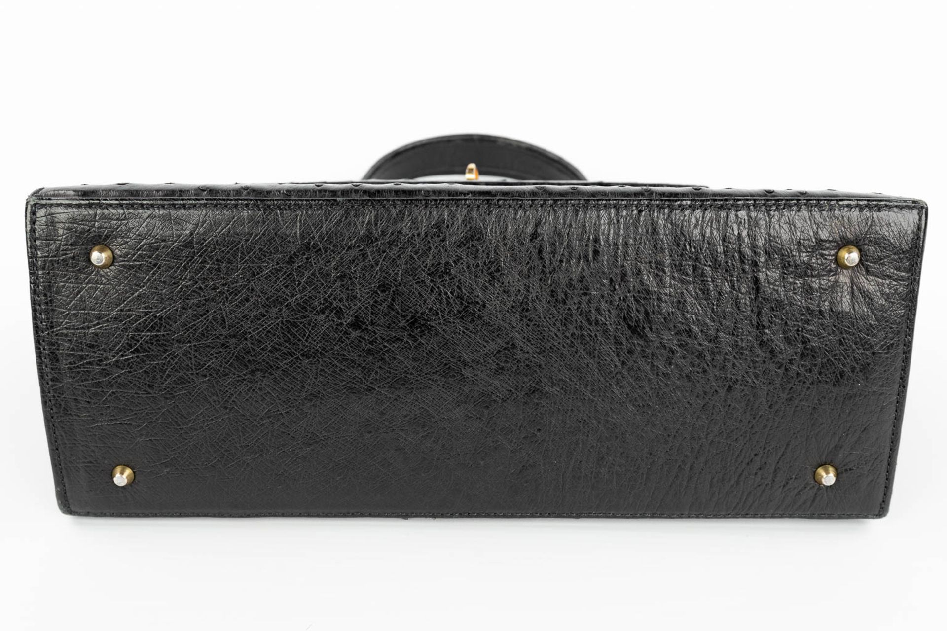 A handbag made of black ostrich leather and made by Olivier Gurtner in Switzerland. (H:28cm) - Image 15 of 17