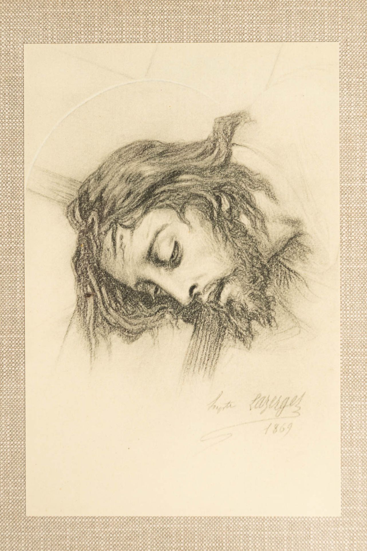 Hippolyte LAZERGES (1817-1887) a 14 piece station of the cross, 'The Face of Christ, 1869'. (H:21cm) - Image 15 of 20