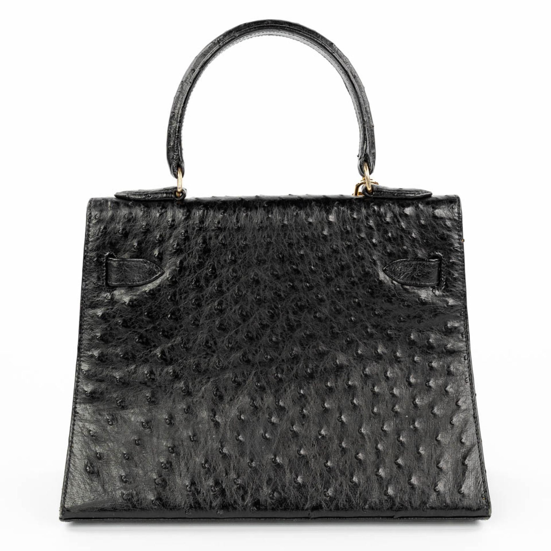 A handbag made of black ostrich leather and made by Olivier Gurtner in Switzerland. (H:28cm) - Image 17 of 17