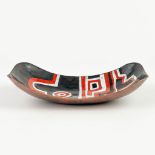 A vintage bowl made of copper and enamel, probably made in Congo. (H:6cm)