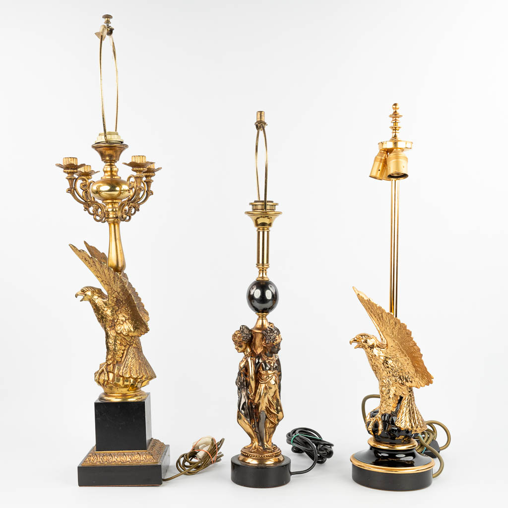 A collection of 3 lamps in Hollywood Regency style and made by Deknudt. (H:92cm) - Image 2 of 11