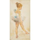 Hélène DE REUSE (1892-1979) 'Ballerina' a painting, oil on canvas. (18 x 34 cm)