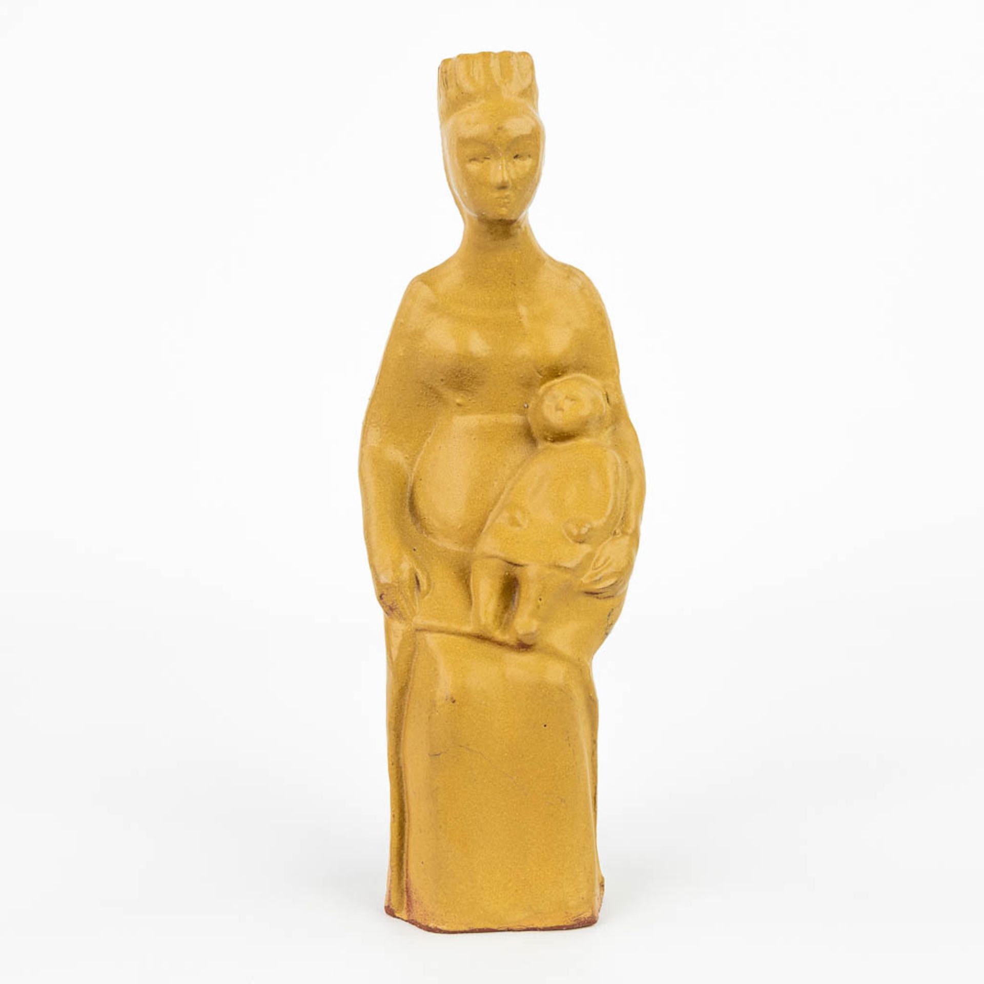 A statue of Madonna with a child made by Perignem. (H:25cm) - Image 10 of 10