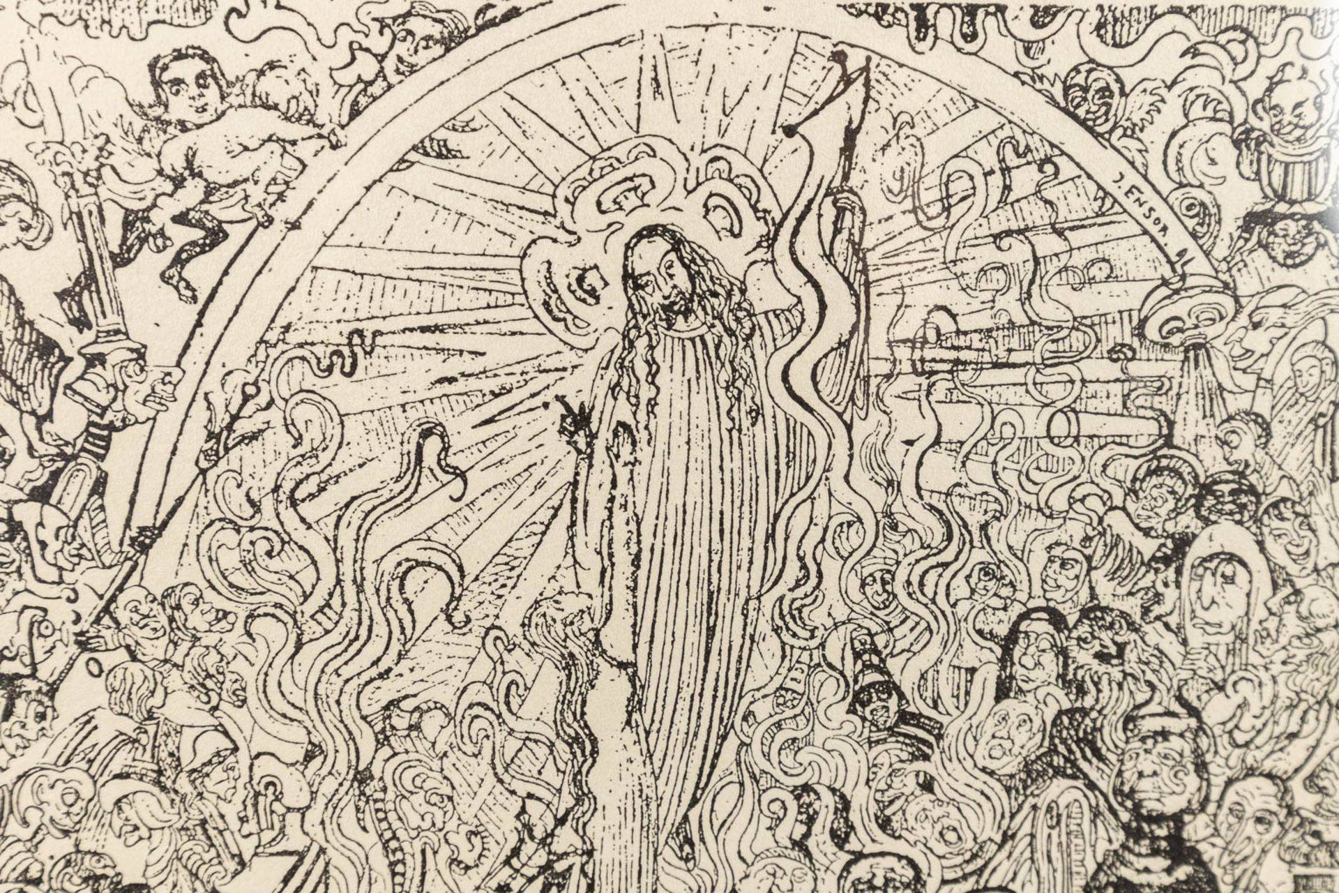 After James ENSOR (1860-1949) 'Le Christ Aux Enfers' a lithograph, 122/500. (23 x 18 cm) - Image 7 of 8