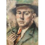 Jacques LE MAIR (1905-1990) Self Portrait or Paul van Ostaijen a painting, oil on canvas. 35 x 49 cm