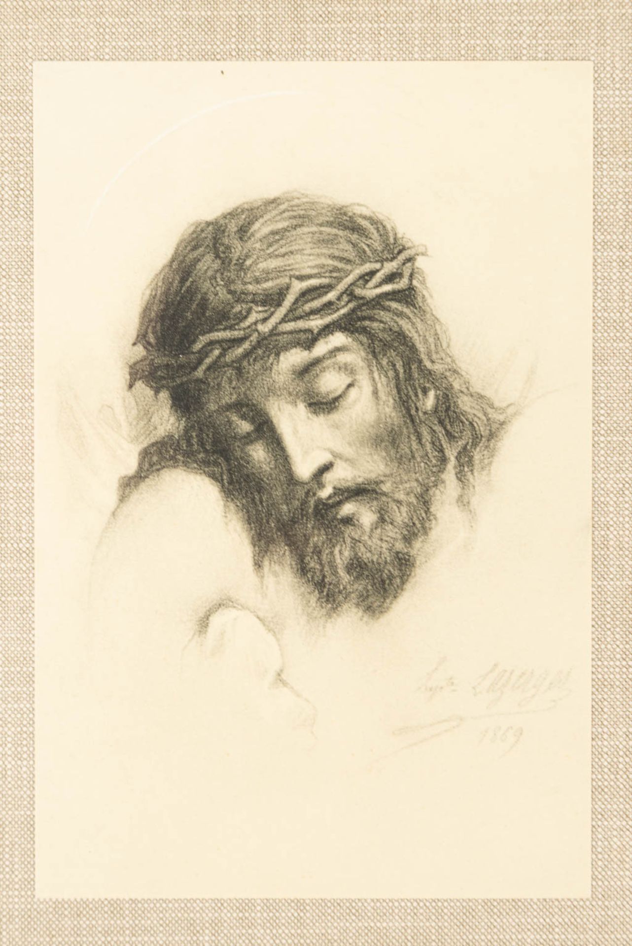 Hippolyte LAZERGES (1817-1887) a 14 piece station of the cross, 'The Face of Christ, 1869'. (H:21cm) - Image 12 of 20