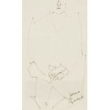 Gaston BERTRAND (1910-1994) 'Pour un Portrait D'Homme Assis' Indische inkt op papier.Ê1975 (13,4 x 2