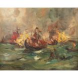 ArmandÊJAMAR (1870-1946) 'La Legende De Tijl Uylenspiegel' oil on canvas. 1940 (46 x 37cm)