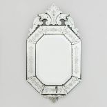 A Venetian mirror decorated with etched glass. Circa 1960-1970. (56 x 104cm)