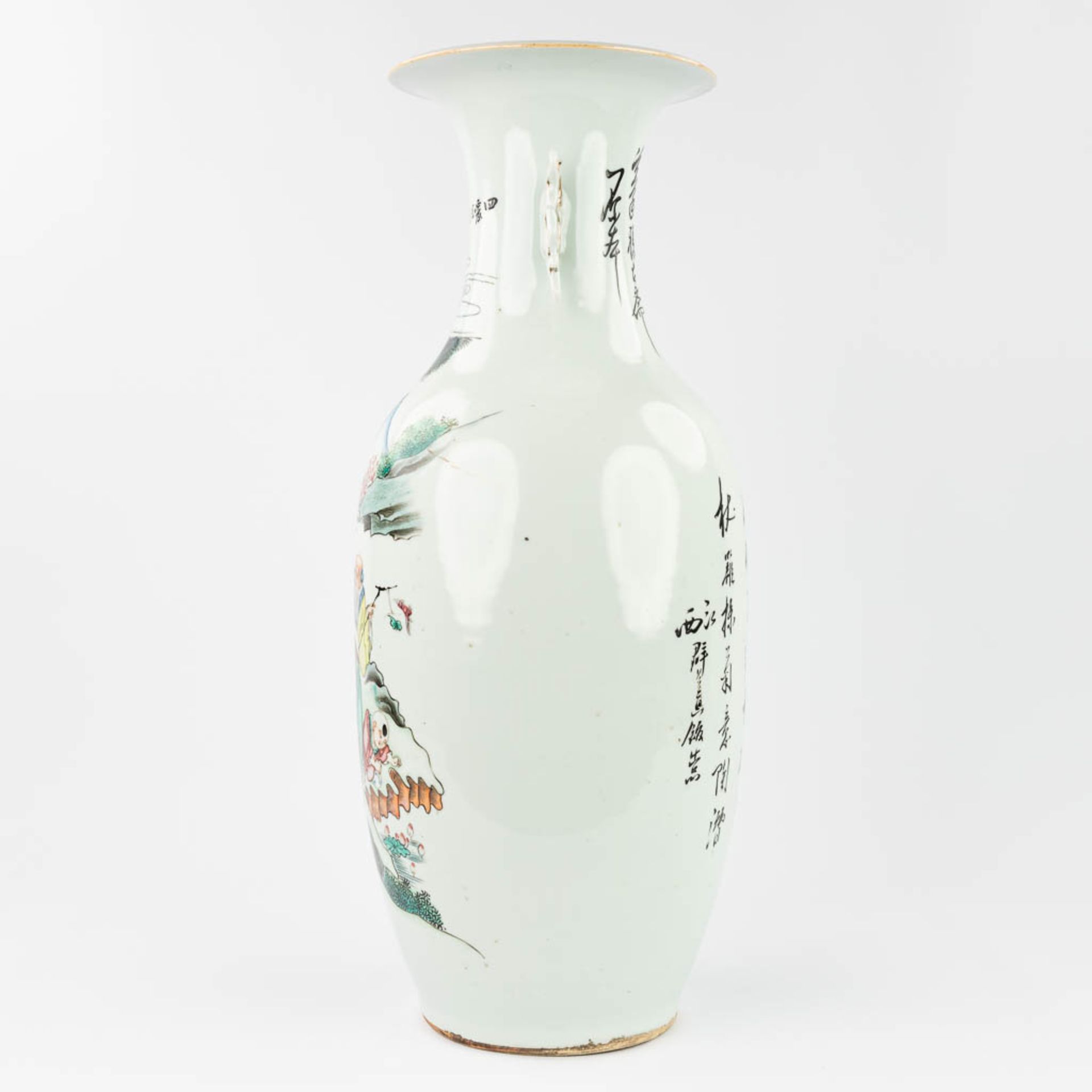 A Chinese vase made of porcelain and decorated with wise men in the garden. (59 x 23 cm) - Image 2 of 14