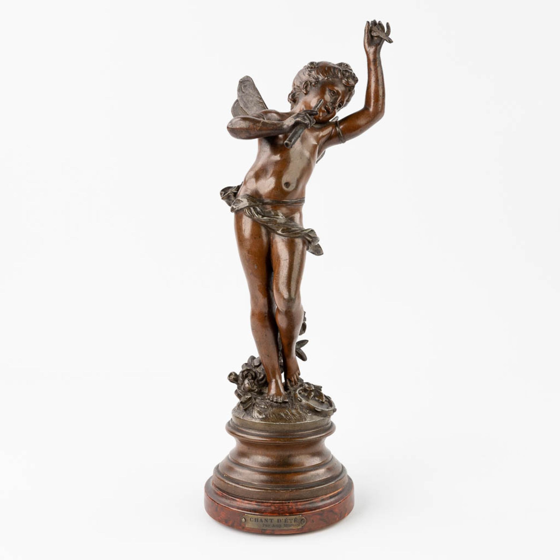 Auguste MOREAU (1834-1917) 'Chante D'ŽtŽ', a figurine made of spelter. (39 x 12,5cm)