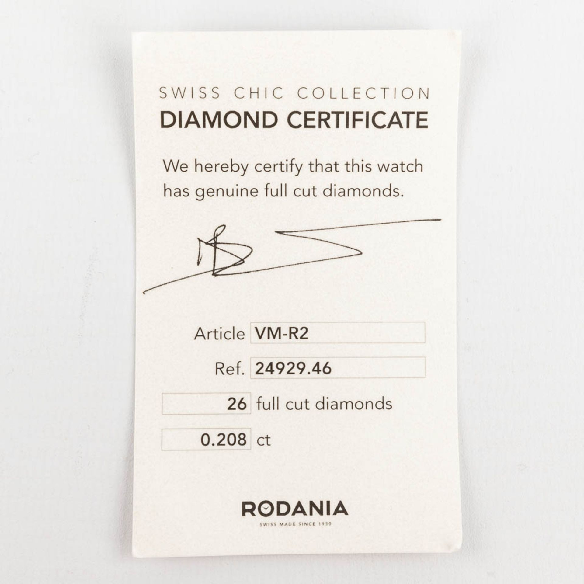 Rodania, a ladies wristwatch with black dial and diamonds, model VM-R2 (2 x 2,6cm) - Bild 5 aus 16