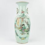 A Chinese vase decorated with hand-painted decor of ladies. (57 x 23 cm)