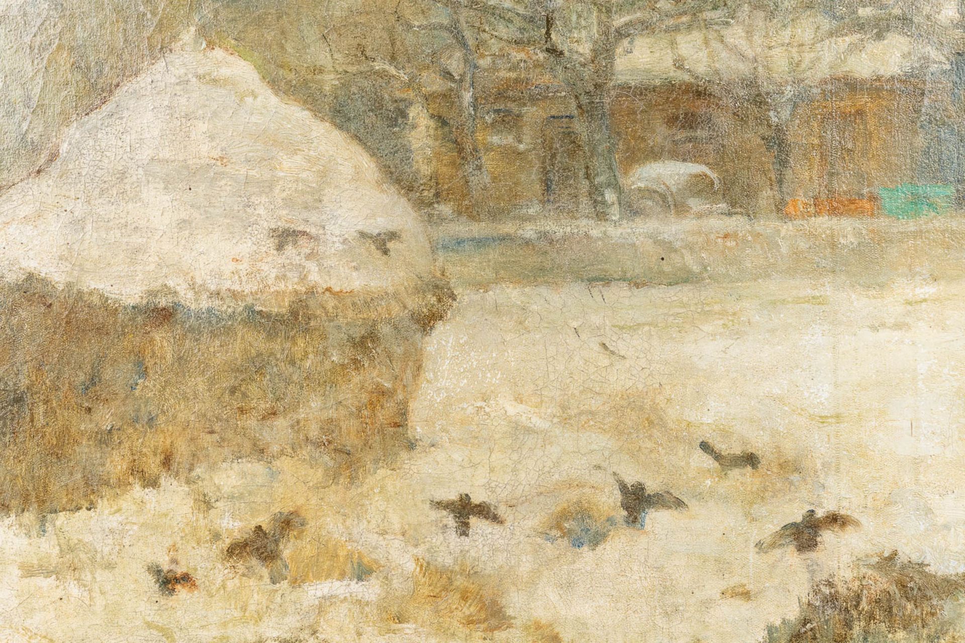 Alfons DE CUYPER (1887-1950) 'Snow Landscape' a painting, oil on canvas. (100 x 70cm) - Image 6 of 7