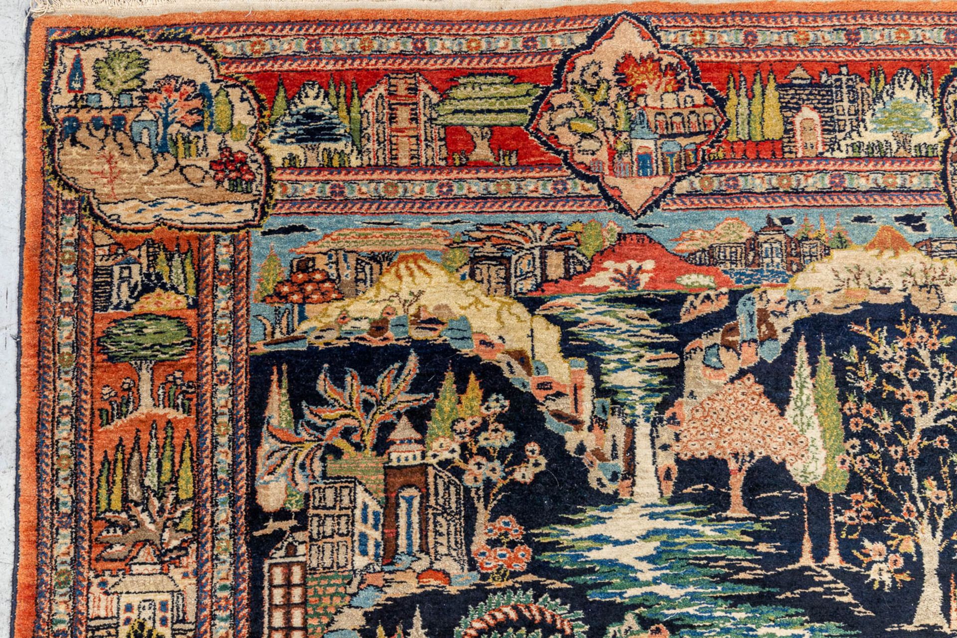 A figurative Oriental hand-made carpet. (206 x 134 cm) - Image 12 of 12