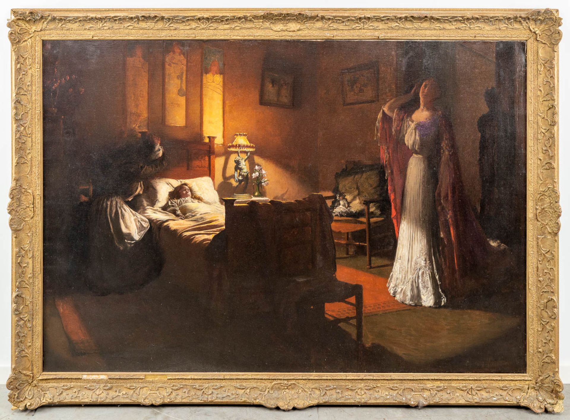 Charles VAN HAVERMAET (XIX-XX) 'Mourning' oil on canvas. (162 x 110cm) - Bild 10 aus 12