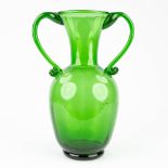 Empoli, a vintage vase made of green glass (19 x 28 x 40cm)