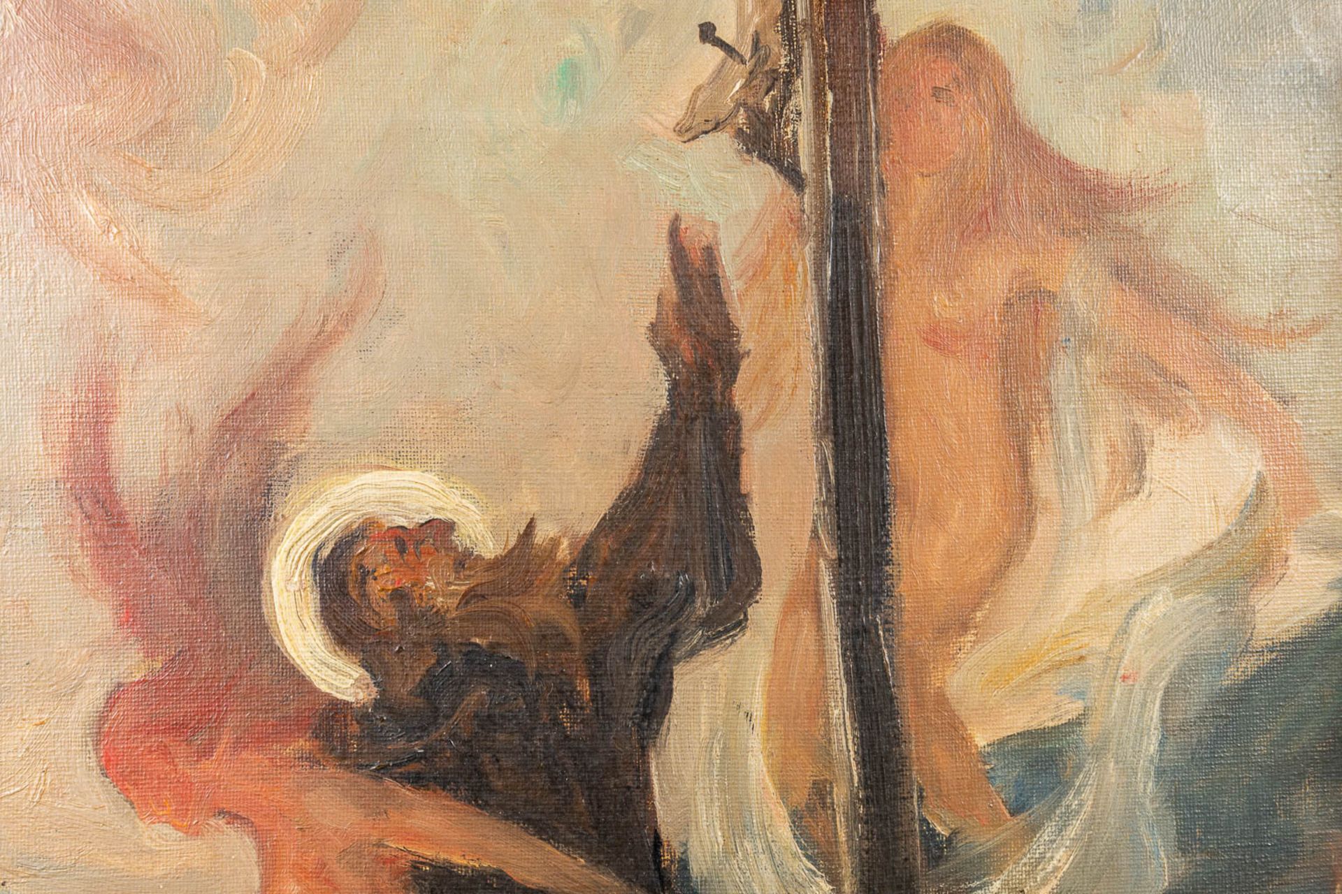 ArmandÊJAMAR (1870-1946) 'Tentation De Antoine' oil on canvas. 1949. (45 x 37cm) - Bild 4 aus 8