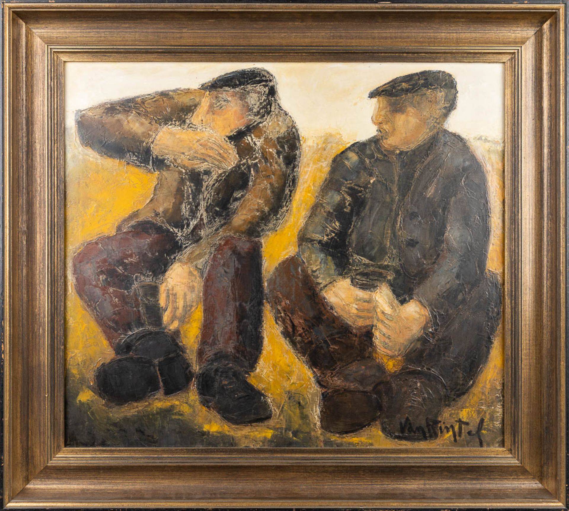 ThŽo VAN RINTEL (1936) 'Two Farmers' oil on canvas. (80 x 70cm) - Image 4 of 9