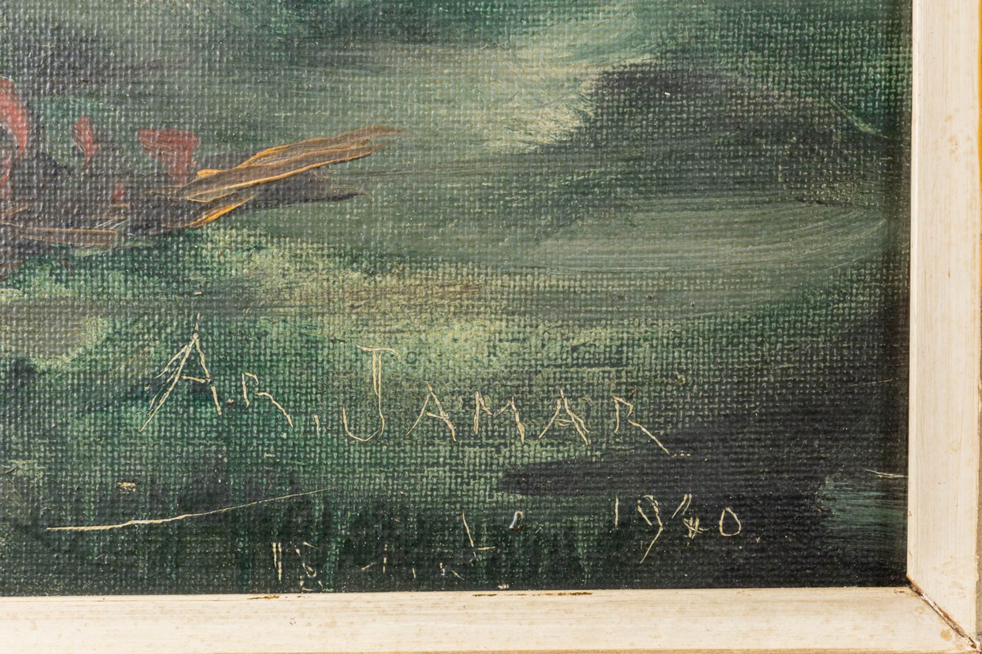 Armand JAMAR (1870-1946) 'La Legende De Tijl Uylenspiegel' oil on canvas. 1940 (46 x 39cm) - Image 4 of 8