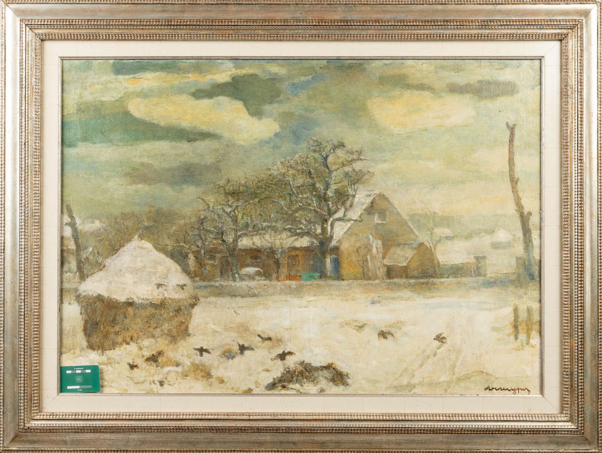 Alfons DE CUYPER (1887-1950) 'Snow Landscape' a painting, oil on canvas. (100 x 70cm) - Image 4 of 7