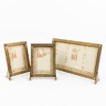 A collection of 3 religious frames, made of bronze and decorated with cabochons. (44 x 28cm)