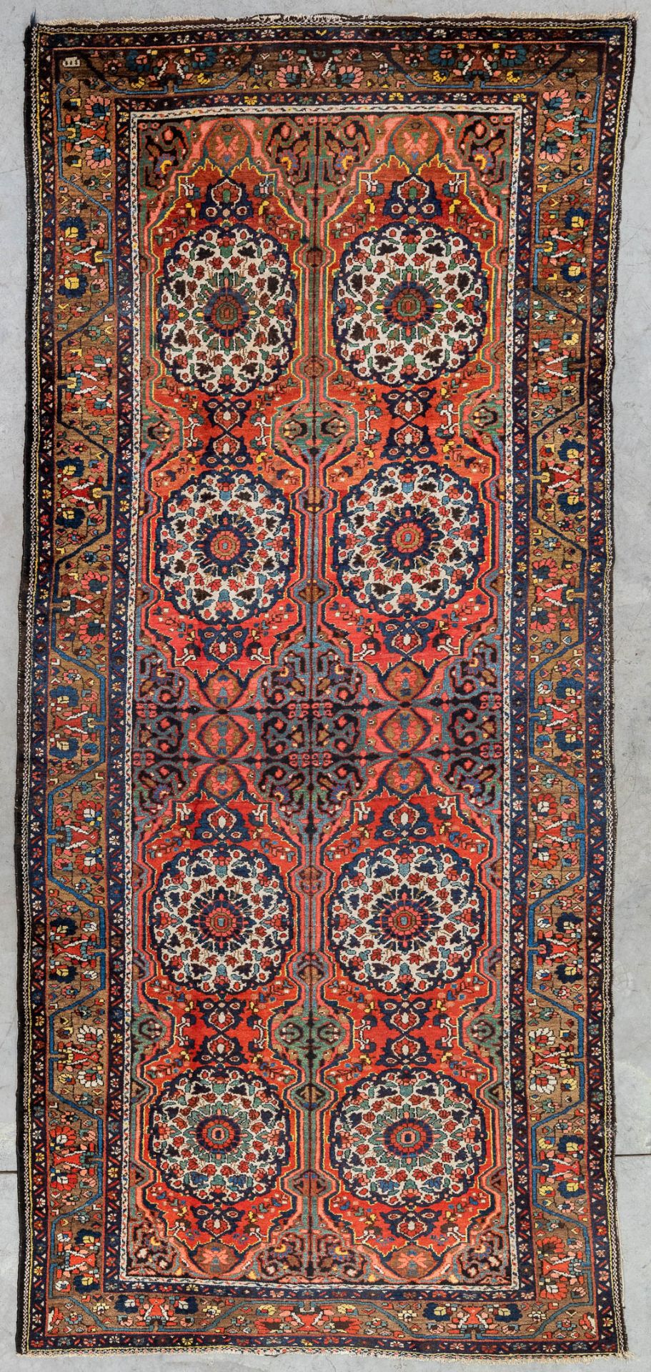 An Oriental hand-made carpet. Bokhara (400 x 185 cm)