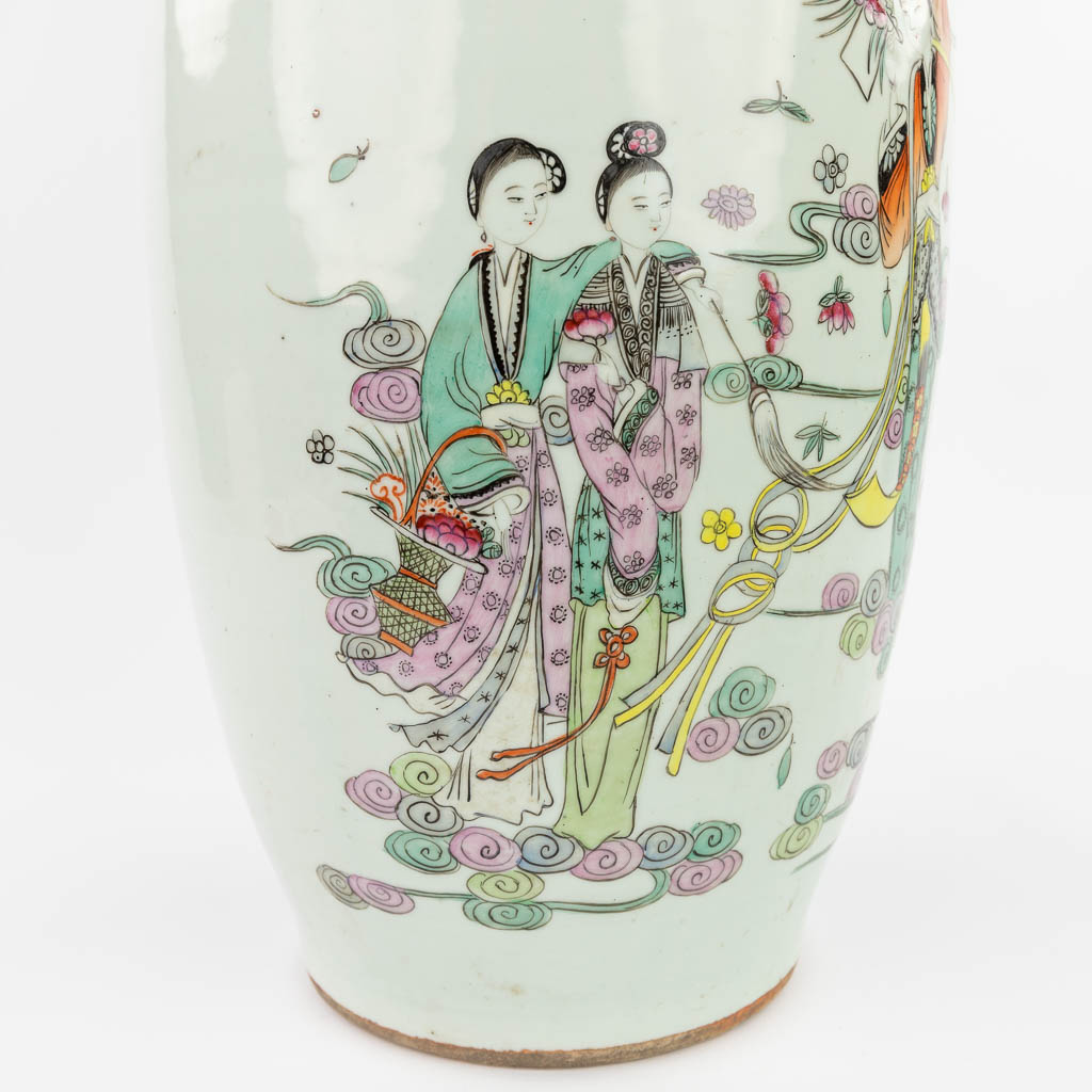 A Chinese vase made of porcelain and decorated with ladies. (57 x 24 cm) - Image 12 of 15