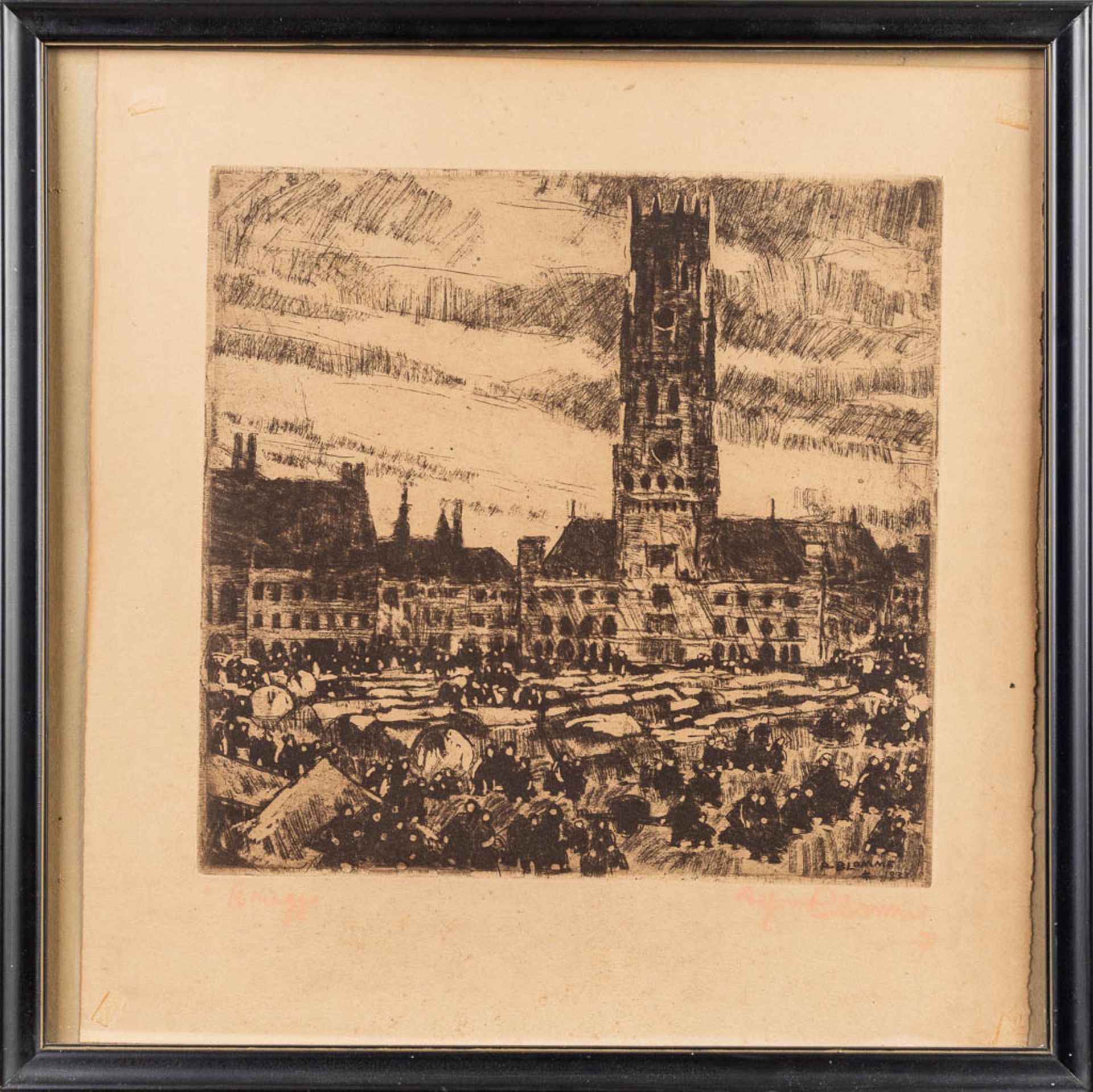 Alfons BLOMME (1889-1979) 'The Bruges Belfry & Kempen (35 x 35cm) - Bild 4 aus 12