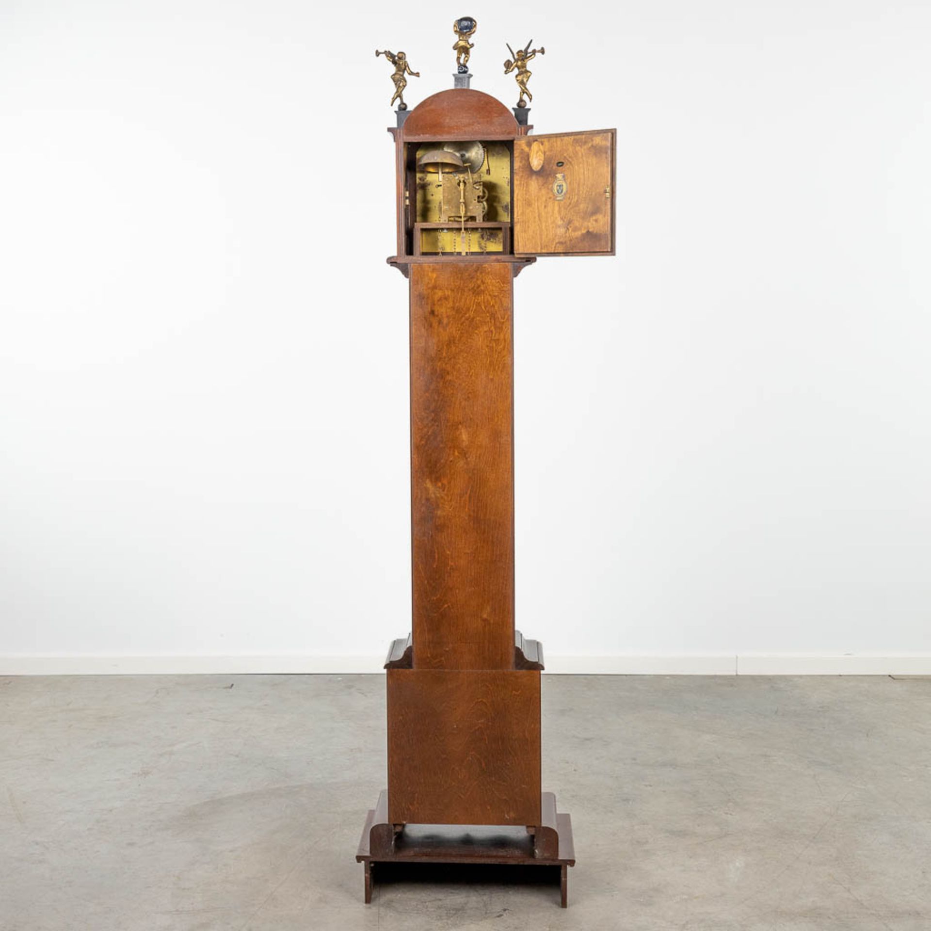 A standing clock, marked J.M. Verbrugge, Amsterdam. (28 x 47 x 192cm) - Image 6 of 12