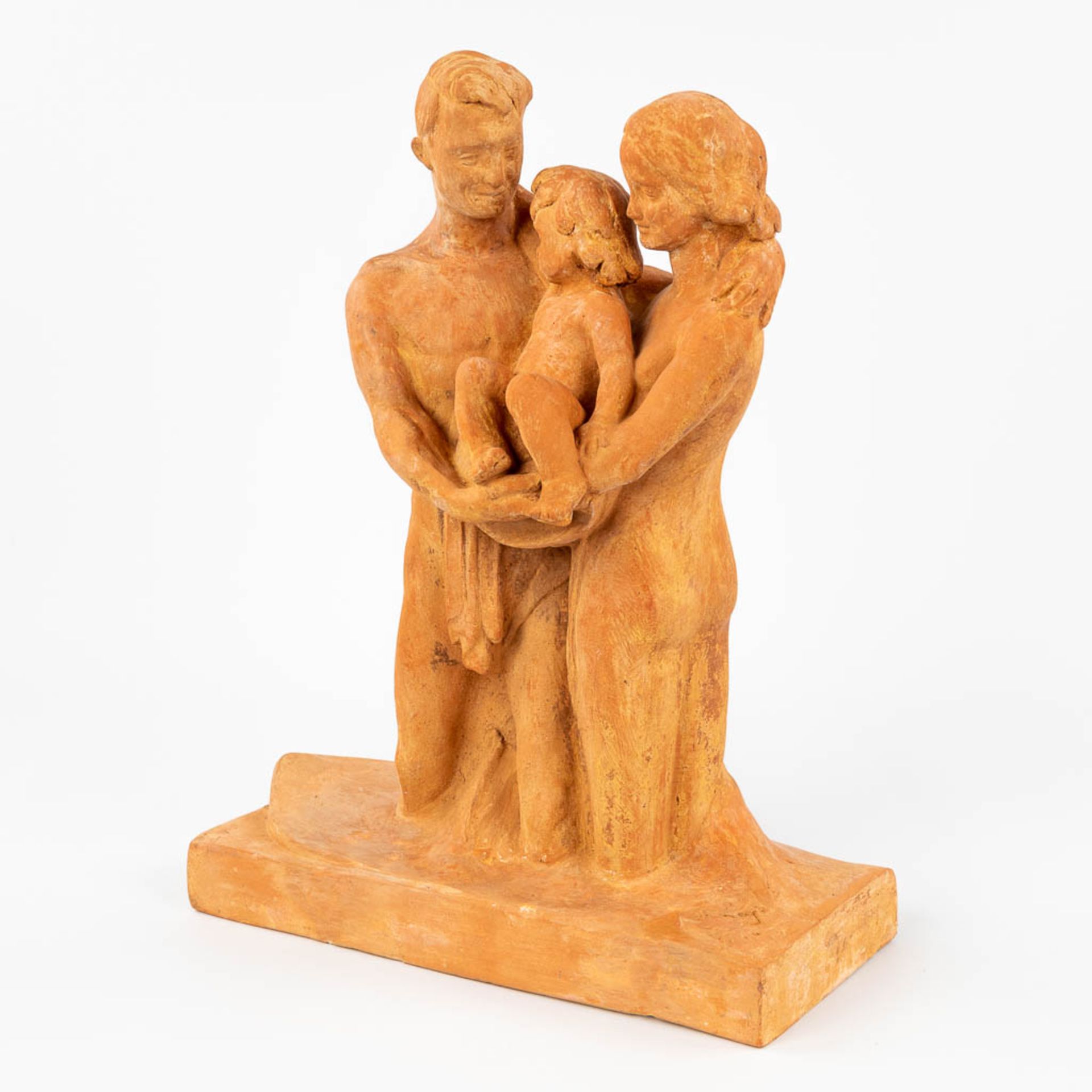 Achille LEYS (1873-1953) 'Family' a statue made of terracotta.Ê1946. (16 x 34 x 44cm) - Image 5 of 11
