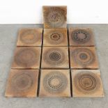 Roger GUERIN (1896-1954) A collection of 10 large grs tiles. (19,5 x 19,5cm)