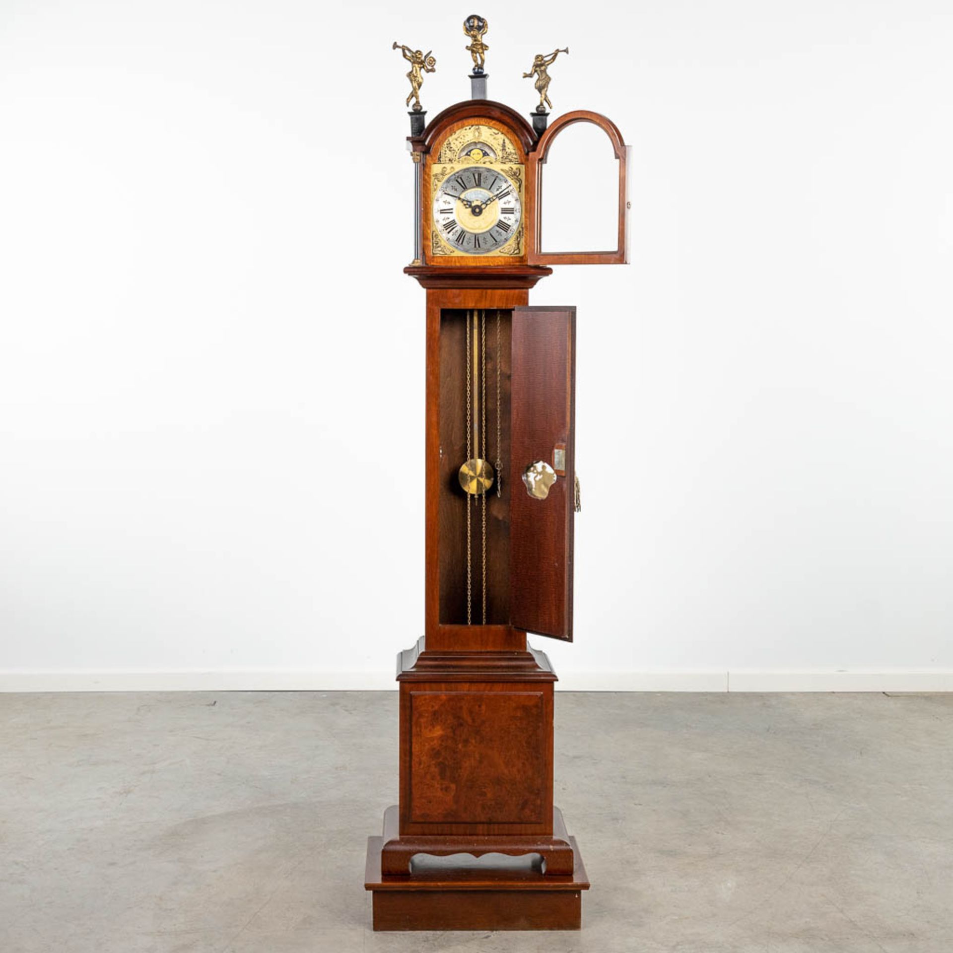 A standing clock, marked J.M. Verbrugge, Amsterdam. (28 x 47 x 192cm) - Image 11 of 12