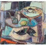 Arthur LAMBRECHT (1904-1983) 'Expressionist Still Life', oil on canvas. (75 x 70cm)