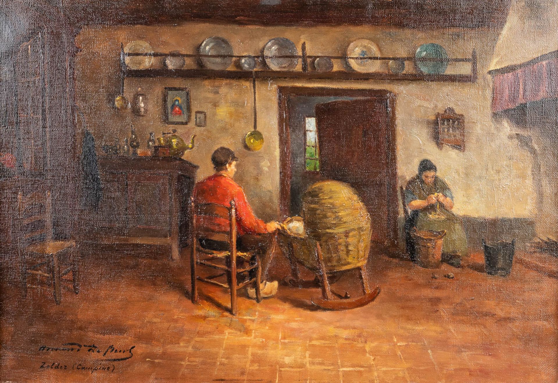 Armand DE BEUL (1874-1953) 'Zolder' an Interior ViewÊpainting, oil on canvas. (56 x 38cm)