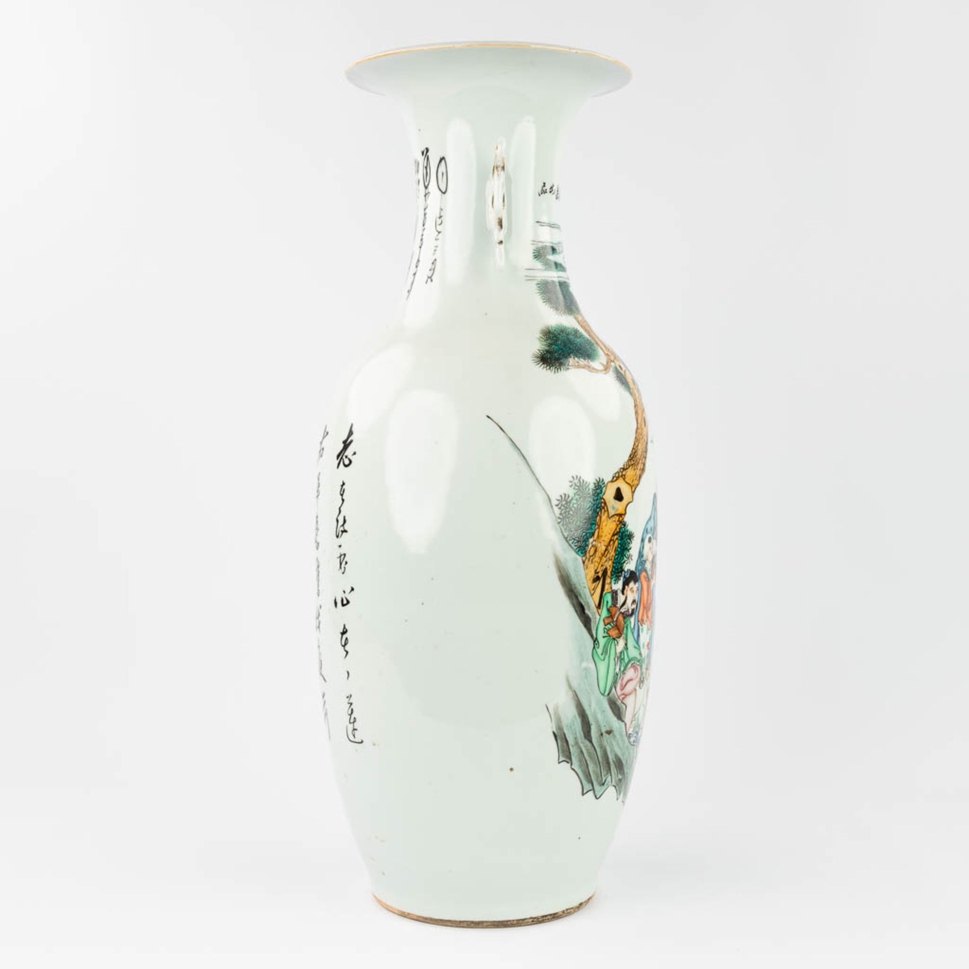 A Chinese vase made of porcelain and decorated with wise men in the garden. (59 x 23 cm) - Image 8 of 14